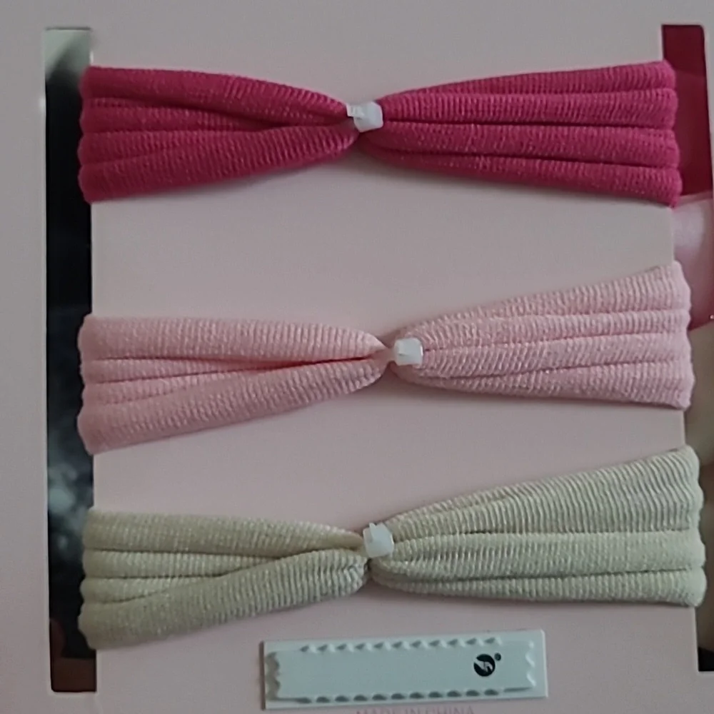 Juicy Couture Pink and Cream Headwrap Set